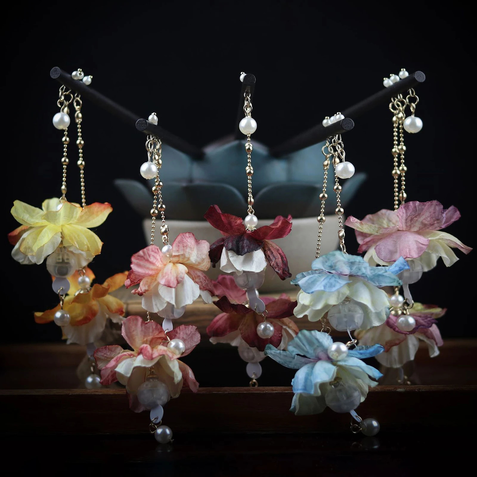 Chinese Hanfu Hair Sticks Vintage Wooden Luminous Hairpins Classical Hair Ornaments Women Hair Clip Pin Hair Jewelry Headwear 250807