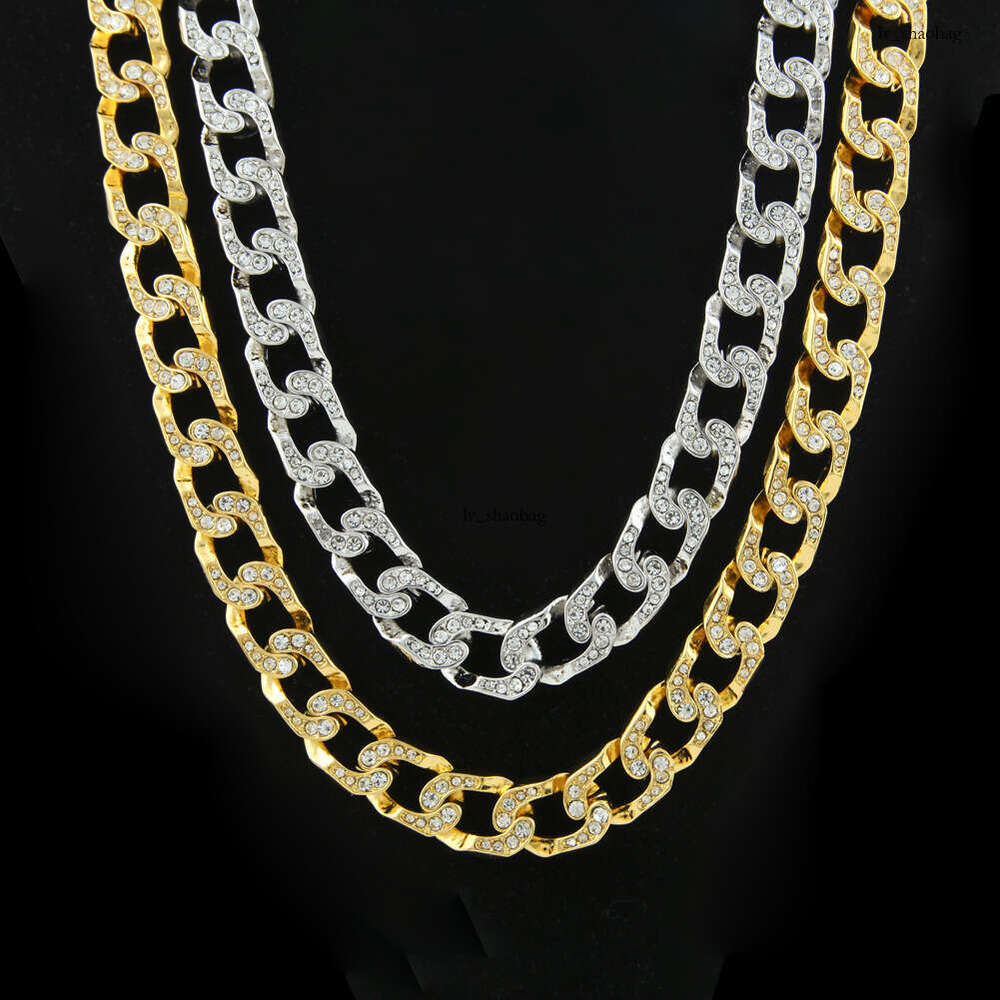 Hiphop Hip-Hop Rap Full Dia Cuban Chain Fashion Miami Necklace Street Heavy Jewelry
