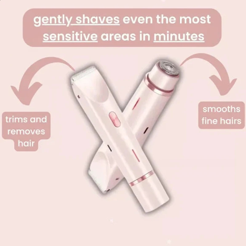 Double Head Electric Epilator For Bikini Leg 2-In-1 Womens Cordless Shaver Painless Body Hair Removal Waterproof Hair Trimmer 250805