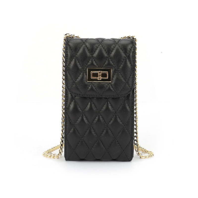Korean Version Multifunctional Sheepskin Chain Bag Slanted Shoulder Bag Upright Phone Bag Luxury Bag Free Delivery Designer Leather Women's Bag
