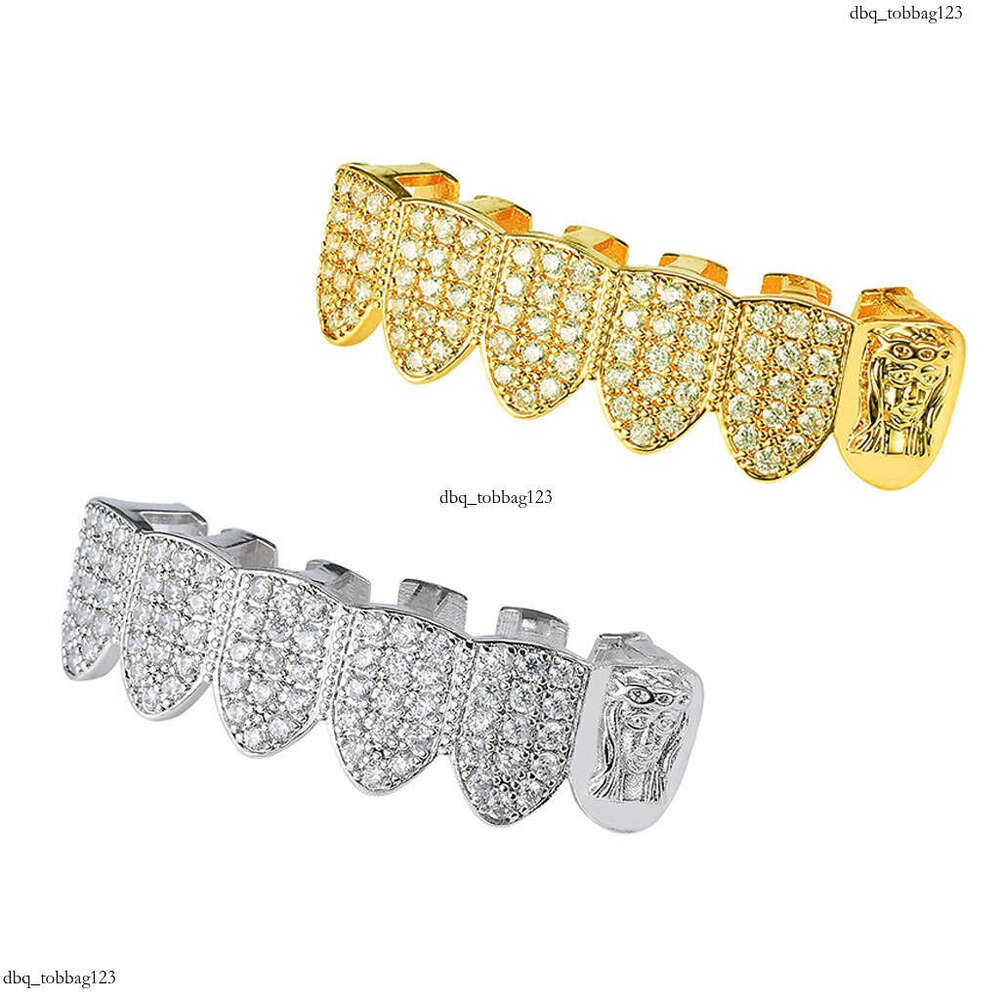 Accessories Full Dia Micro Paved Zircon Halloween Makeup Gold Hip Hop Teeth
