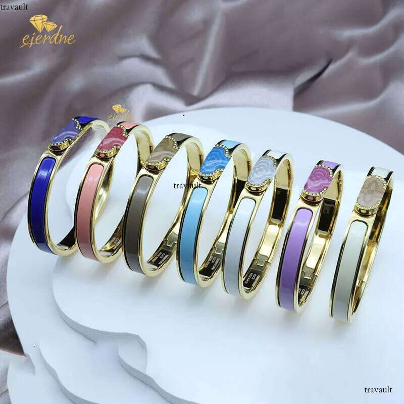 Custom Glod Clover Bangle Gradient Colors Titanium Steel Bracelet non fading high quality classics designer jewelry sier bracelets for Unisex Lovers g