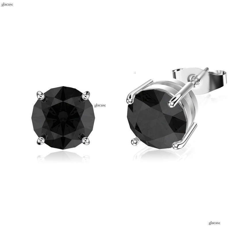 Minimalist Round Dia Zircon Unisex Hip Hop Style Earrings Rap Trendy Ear Jewelry Ins
