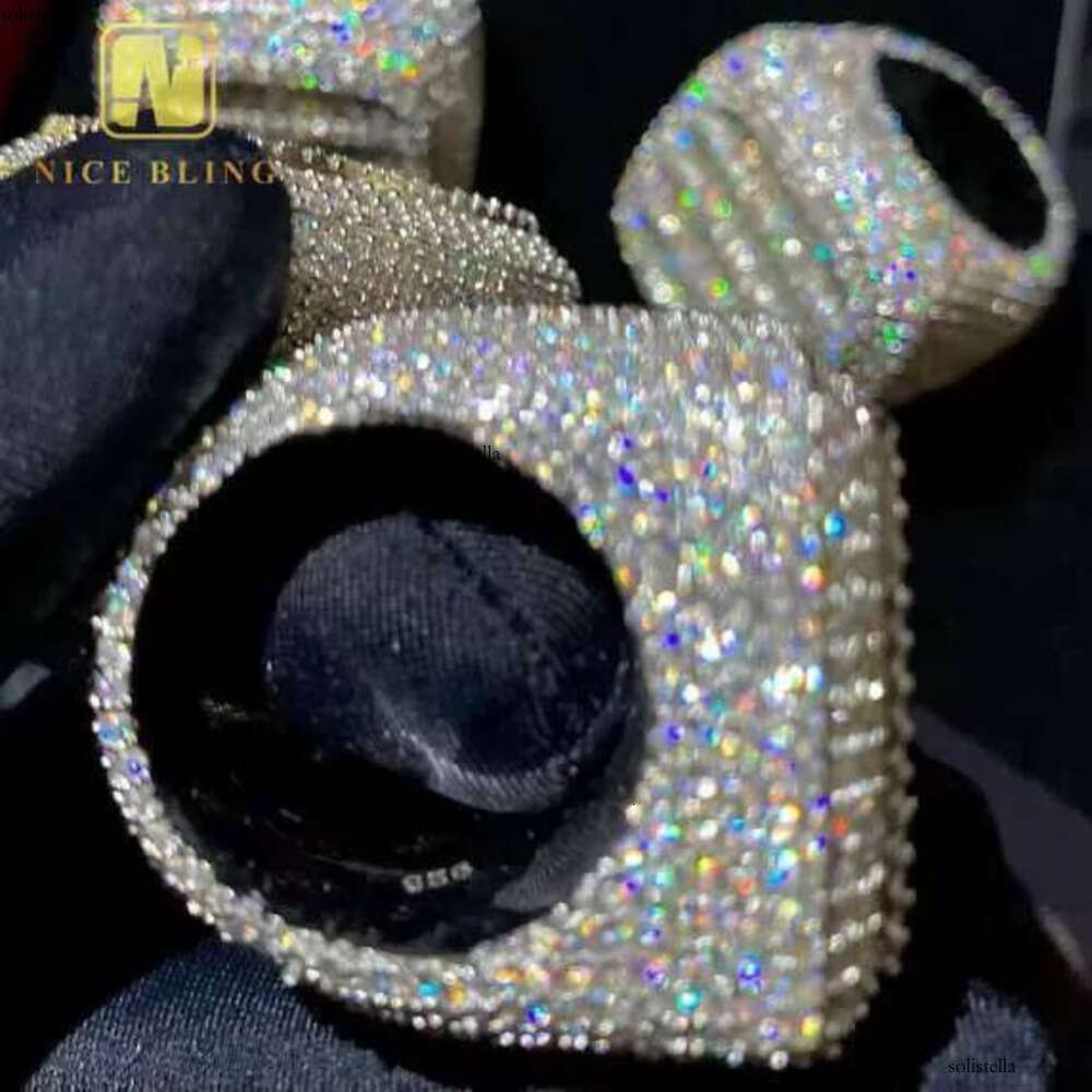 Fashion Ring Baguette Hip Hop Style Iced Out VVS Moissanite Jewelry Custom Sterling Sier Dia Rings Men Women