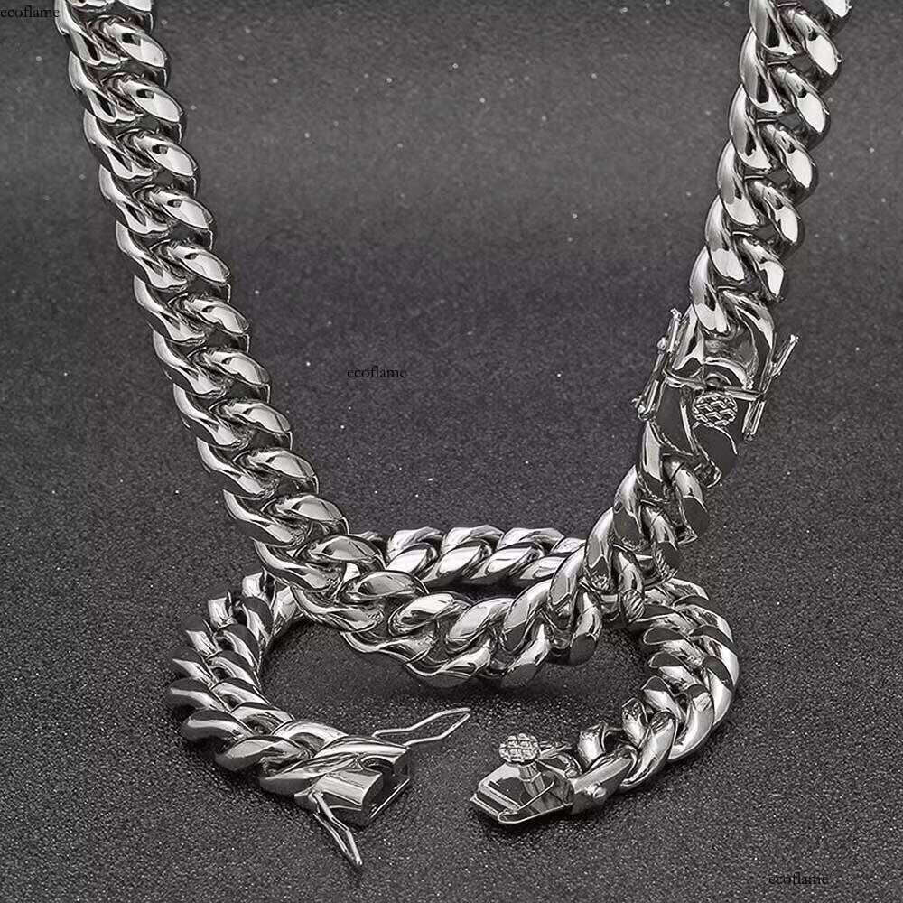 NUOYA Link Chain for Men Hand Chains Waterproof Stainless Steel Miami Cuban Bracelet Fine Jewelry