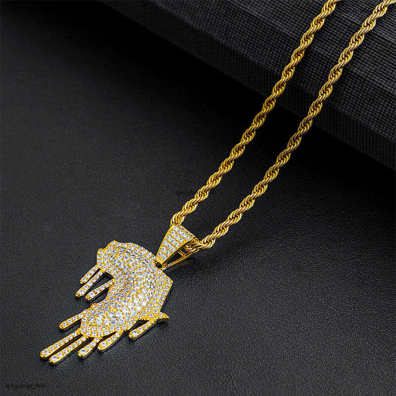 Unique Full Sterling Silver Inlaid Moissanite chain Irregular Personality Hip-Hop Jewelry Unisex Accessories Necklace Pendant