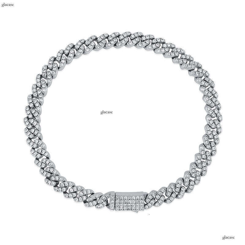 6MM New Hip-Hop Spring Clasp Cuban Chain Bracelet Men's Trendy Jewelry Accessories