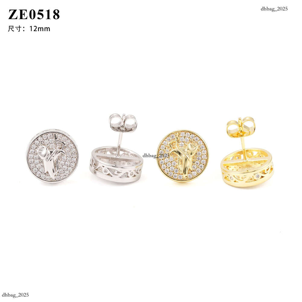 Jewelry Style Sier Moissanite Classic Round Palm Earrings Unisex Versatile Available