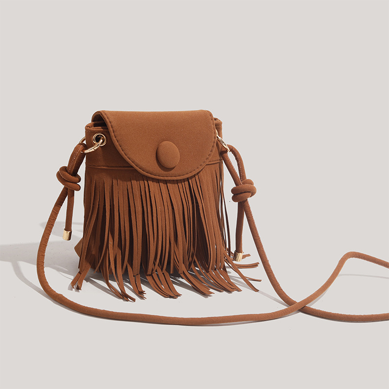 2025 Design Semya Tassel Single Shoulder Suede Ethnic Style Crossbody Bag ddmymoon