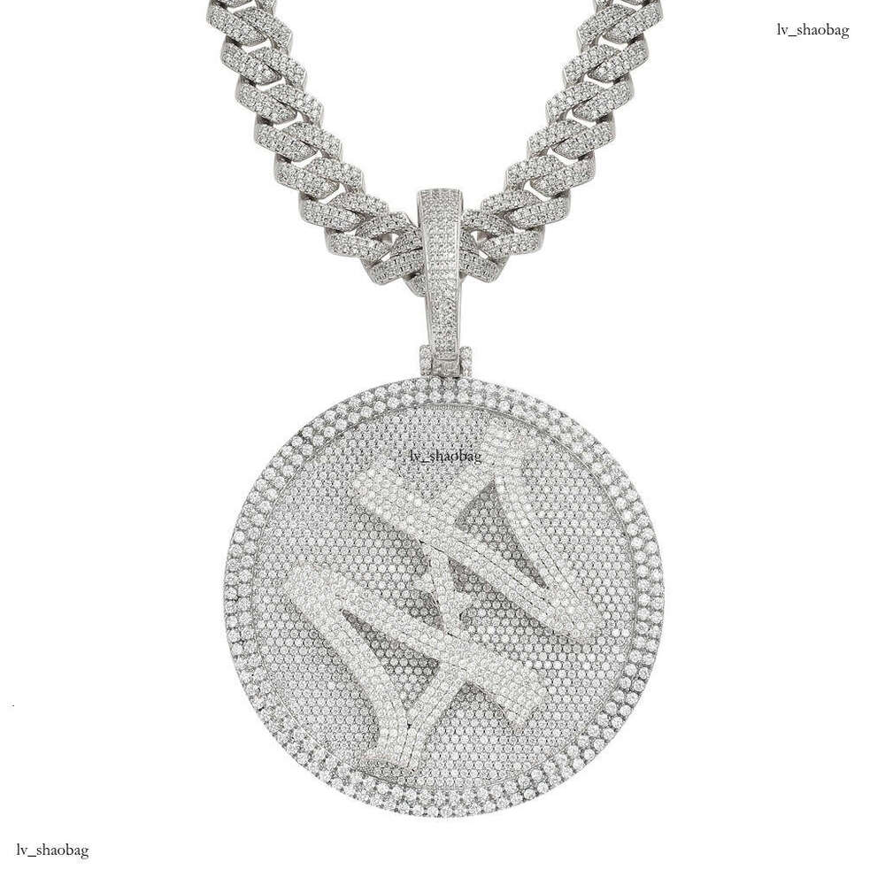 Necklace for Men 44 Rotatable Large Turntable Heavy Craft Micro-inlaid Moissanite chain Solid Trendy Men's Hip-hop Pendant