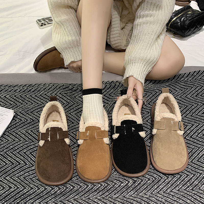 Shoes Plush Women Wear Snow Cotton Autumn And Winter New Vintage Women's Shoes 2025