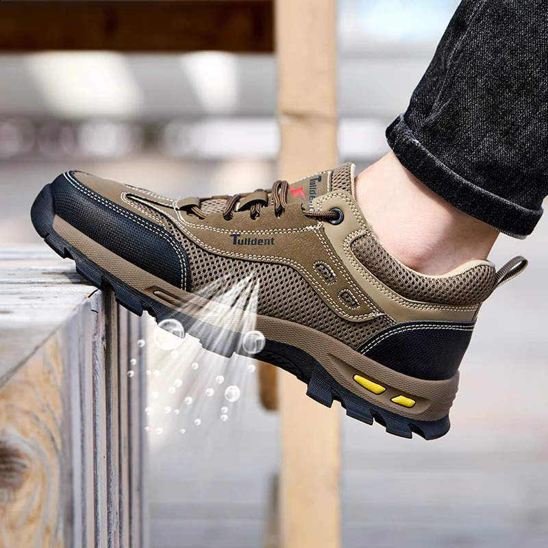 Mens Shoes Summer Work Safety Shoes Mens Anti Piercing Work Shoes Protective Shoes Safety Boots 250805
