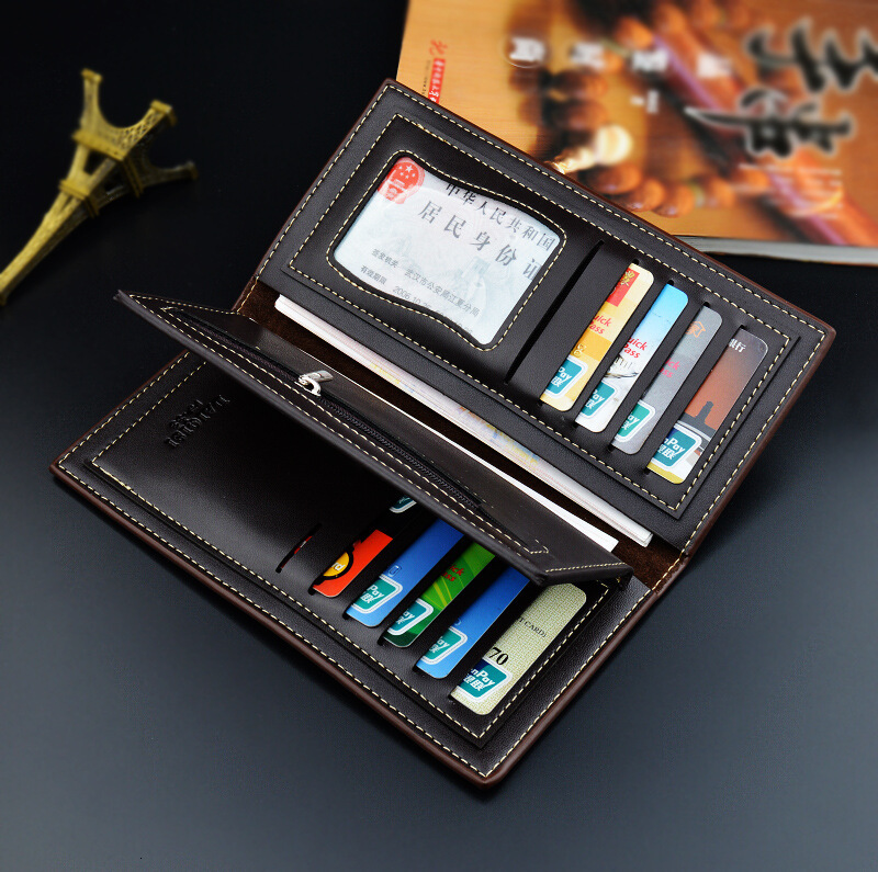 New Men's Luxury Bag Designer Bag Wallet Long Style Multi-card Slot Thin Fashion Litchi Grain Soft Leather Large Capacity Suit Bag