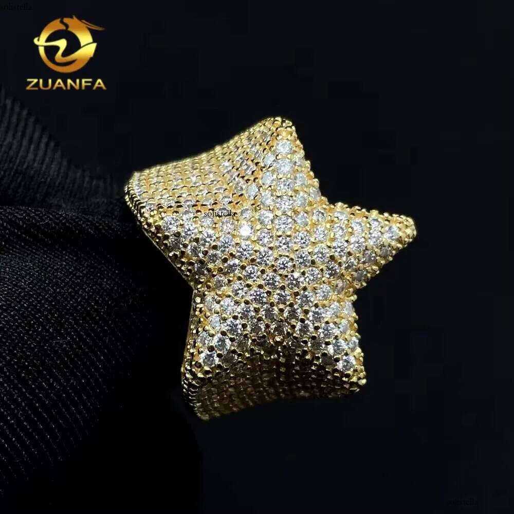 Pass Tester Drop Shipping Fine Jewelry Hip Hop Dia Iced Out Men Ring Moissanite Sterling Sier Rings