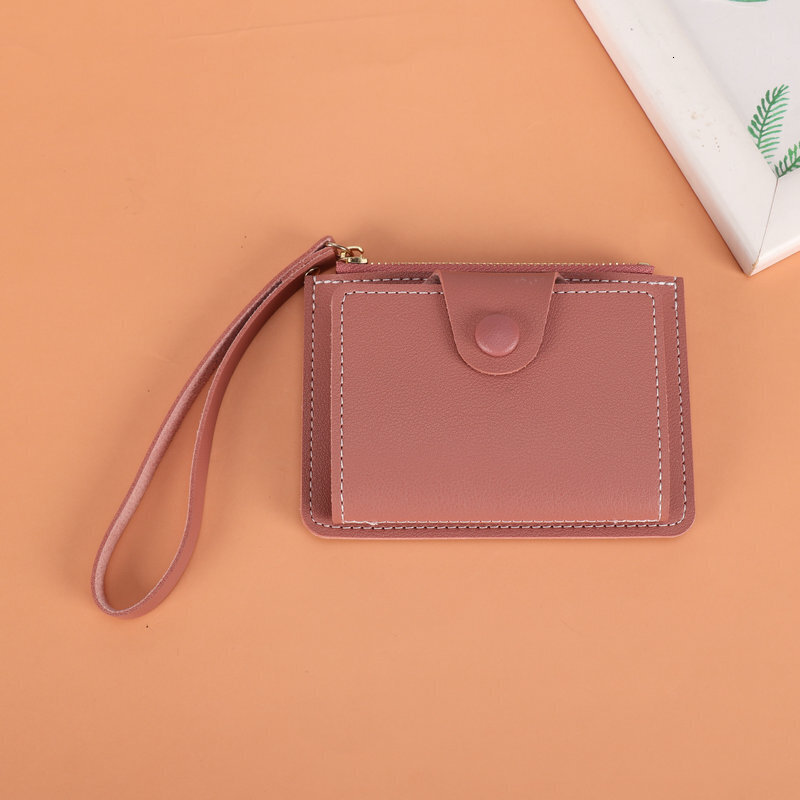 Factory Direct Korean Style Wrist Strap Card Holder Card Clip Solid Color Luxury Bag Mini Creative Custom LOGO Coin Purse