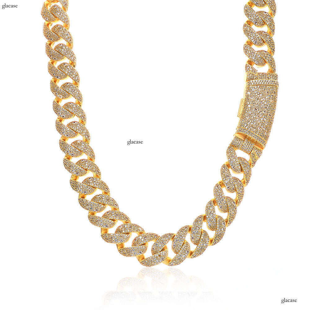 Hip Hop 22mmIced Out VVS Moissanite Bubble Cuban Chain High Quality Jewelry Men's Necklace