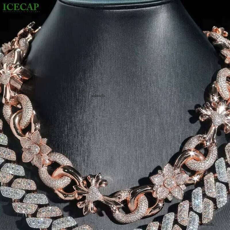 Hip Hop Miami Necklace Sterling Sier VVS Moissanite Dia Cuban Link Chain Iced Out Fashion Jewelry Necklaces