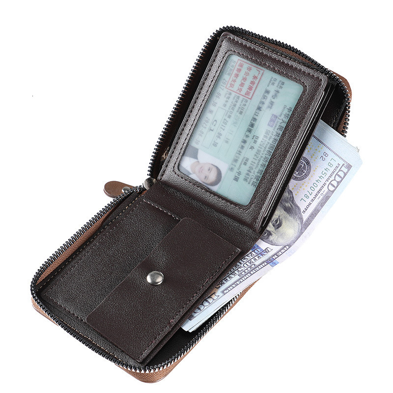 European And American Business Men's Short Luxury Bag Wallet Multifunctional Classic Fashion Trend Full Material Men's Multi-card Slot Coin 