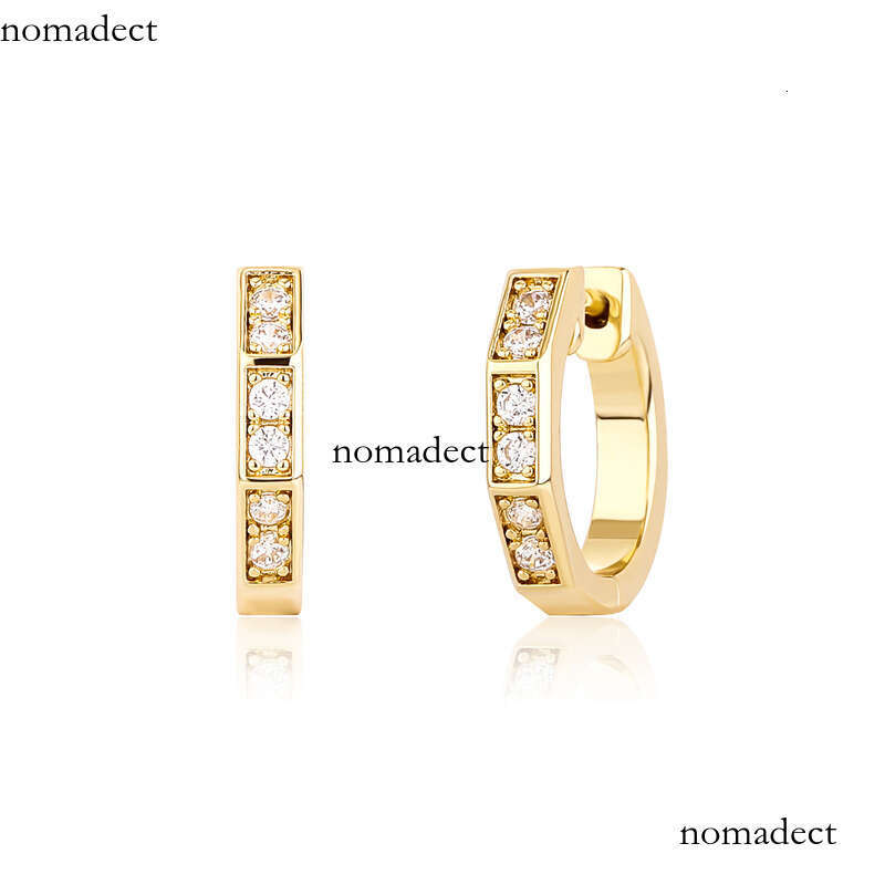 Bamboo Zircon for Women New Style Personality Internet Celebrity Versatile Minimalist Elegant Stud Hoop Earrings Buckle