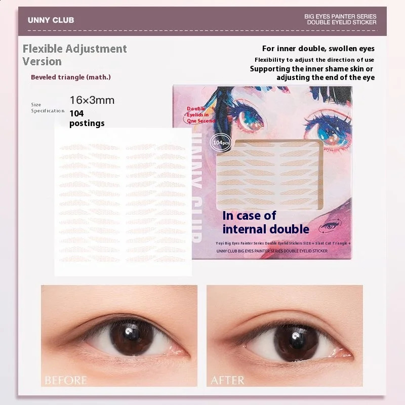 U N Y Invisible Double Eyelid Tape for Hooded Monolid Puffy Eyes - Natural Look Undetectable Eyelid Sticker Lift 250807