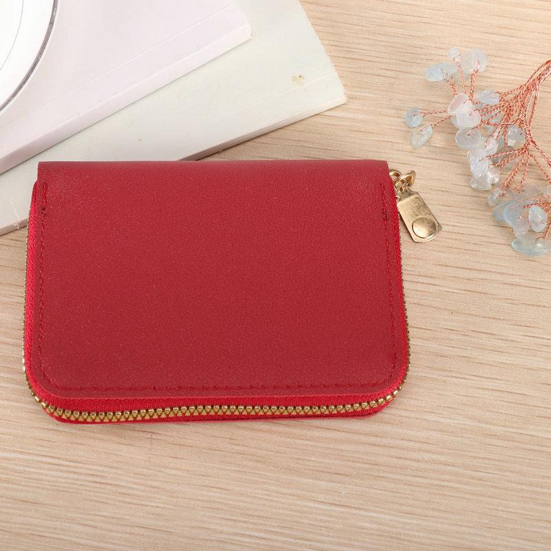 New Compact And Exquisite High-end Women's Card Holder Large Luxury Bag Capacity Short Fashion Simple Solid Color Zipper Coin Purse Premium