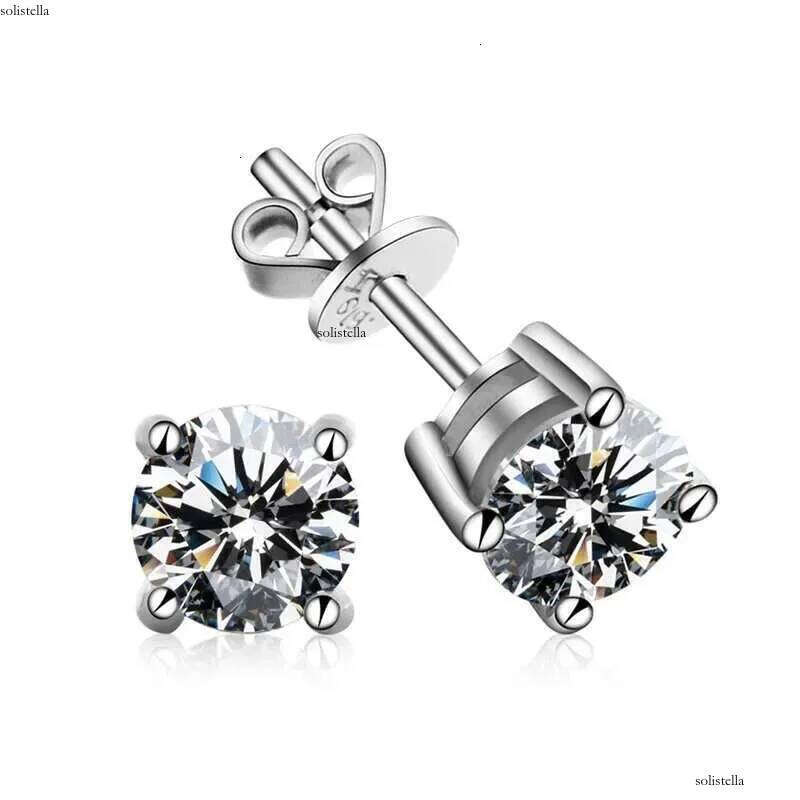 ROBUKF Moissanite Stud Earrings 0.1-3ct D Color Sterling Sier Certified Lab Dia Gold Fine Jewelry For Women Wholesale