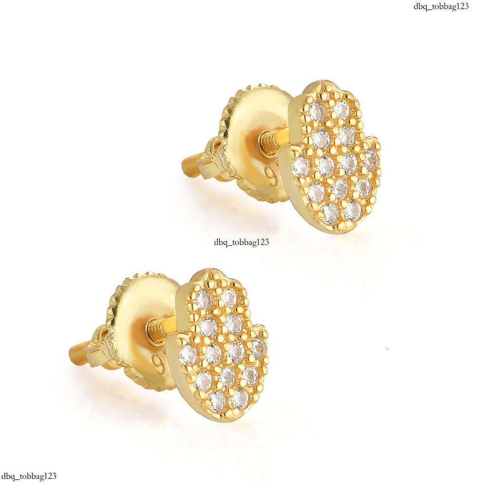 New Micro-Paved Zircon Iced Out VVS Small Hand Hip-Hop Earrings
