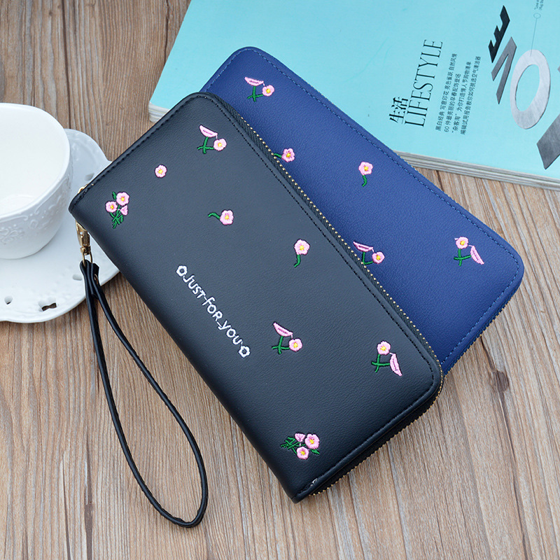 Designer Bag New Women's Wallet Luxury Bag Long Zipper Clutch Fashion Embroidered Large Capacity Soft Leather Coin Purse Phone Bag