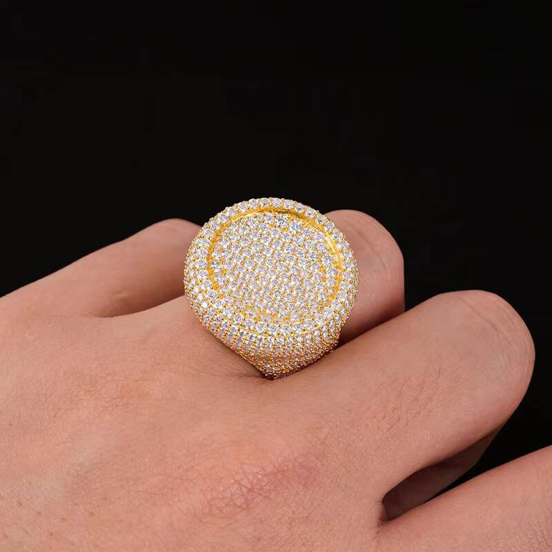 New Design Mens Jewelry Vvs Diamond 925 Silver Iced Out Moissanite Hip Hop Ring