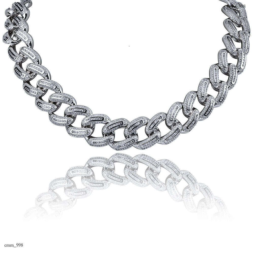 Hip Hop Cuban Chain 18MM Inlaid Bracelet Full Dia Unisex Necklace Trendy Accessories