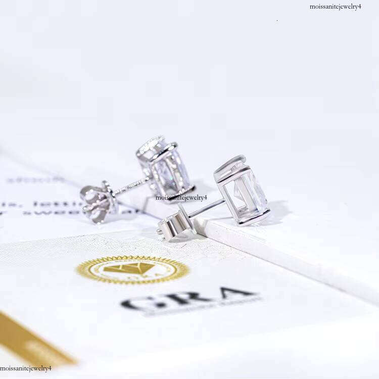 Fine Jewelry Custom Sterling Sier 1.2ct 2.0ct 4.0ct Princess Dia Stud Earrings for Women
