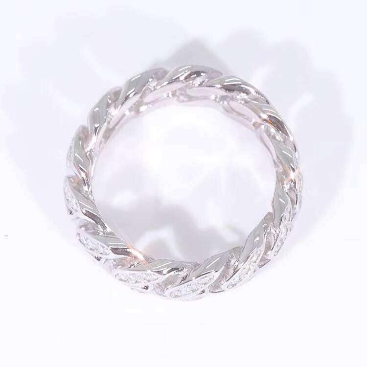 Sterling Sier Custom Round Ring Fine Jewelry Dia Setting VVS Moissanite Hip Hop Rings