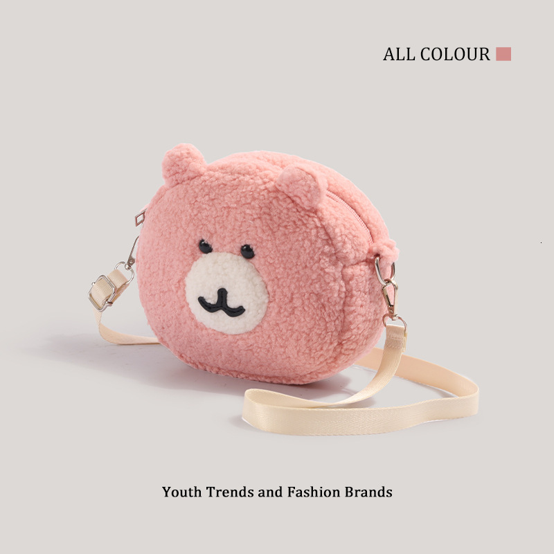 Cute Jiyi Bear Small Women New Autumn Winter Crossbody Bag Lamb Plush Doll for Girls ddmymoon