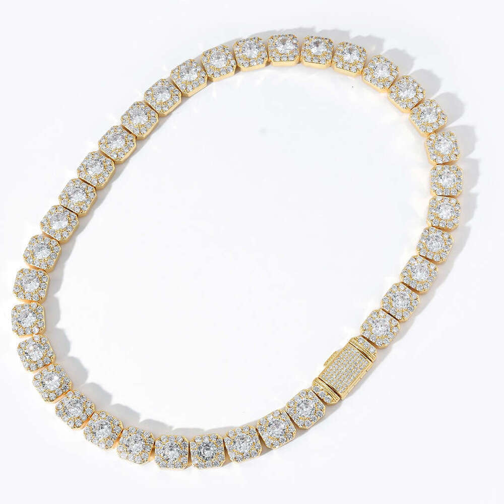 13mm Wide Flip Clasp Rock Sugar Moissanite chain Necklace Unisex Trendy Hip Hop Accessory