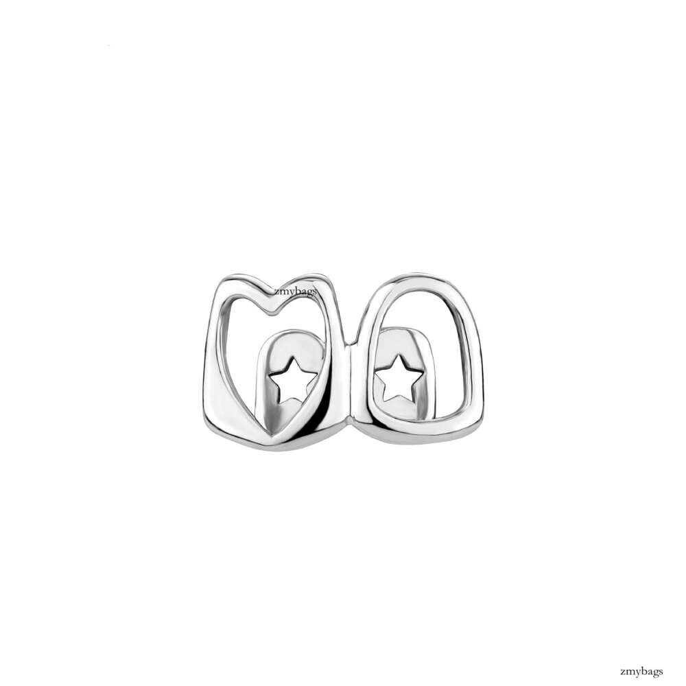 Hollow Heart Double Bracelet Daily Street Cool Glossy Gold Teeth Hip-Hop Versatile Accessory