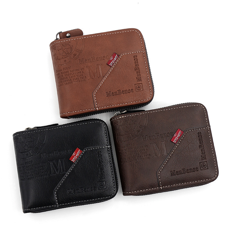 European And American Fashion Zipper Luxury Bag Bag Men's Short Wallet Large Capacity Coin Purse Multi-card Slots 70% Off Zipper Bag Men's W