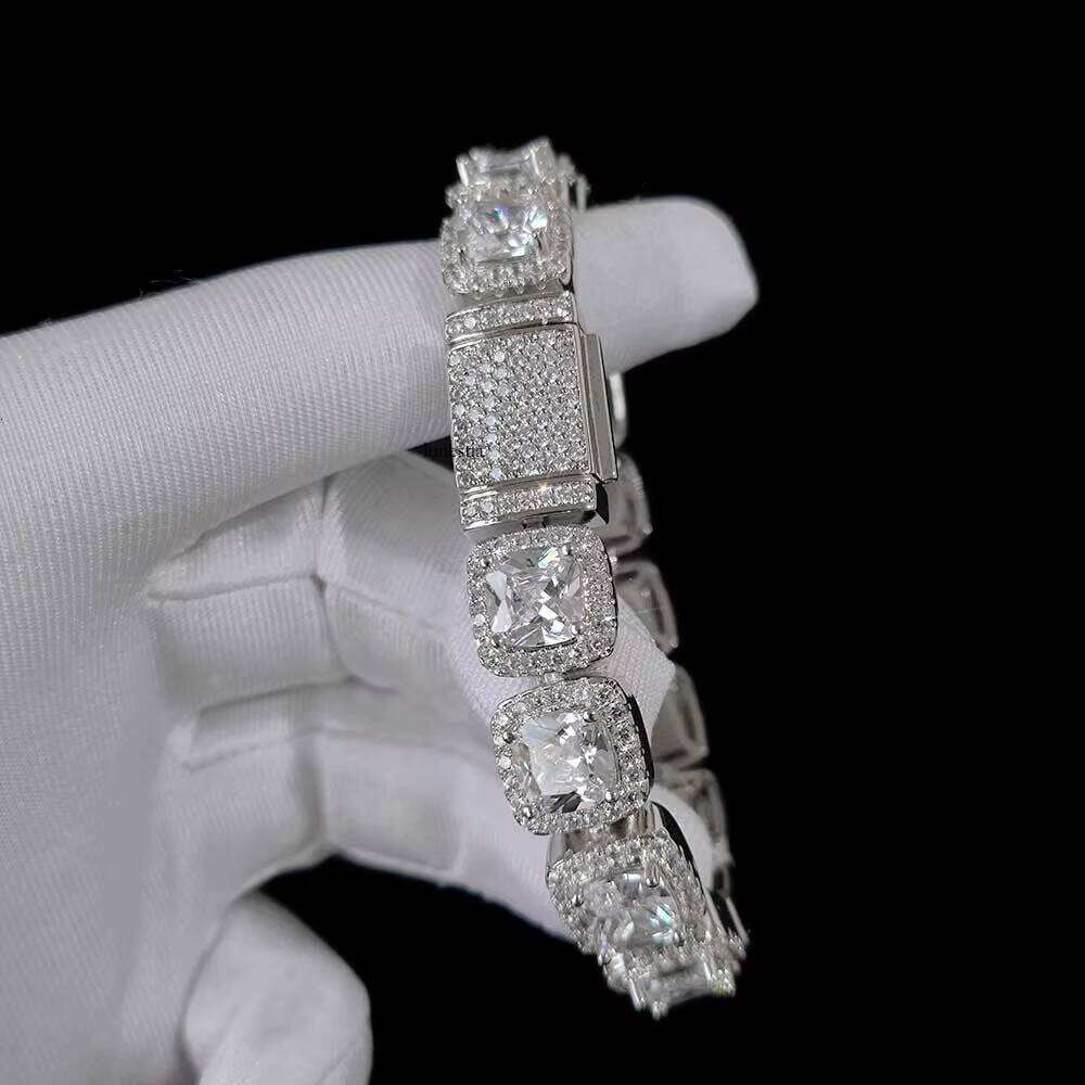 12mm Ice Dia Hip Hop Bracelets 3A Cubic Zirconia Clustered Iced Out Tennis Chain Bracelet
