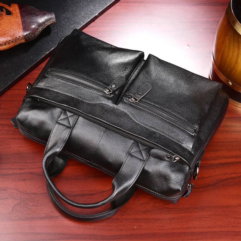 Brand Designer Leather Messenger Briefcase Men's Business IPad Computer Bags 2023 Hot Fashion Male HandBag Tote Bag