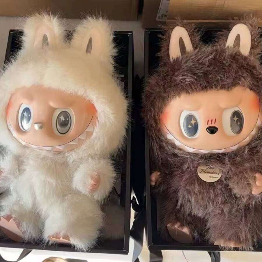 38cm Zimomo Monster Labubu Angel Creative Coin DIY Figure Vinyl Pendant Doll Model Cute Toy Birthday Gift