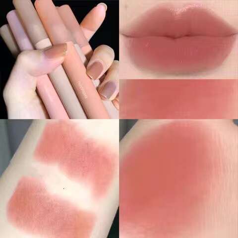 DAIMANPU Internet Celebrity Style Chestnut Transparent Matte Velvet Orange Brown Lipstick High Brightening Lip Gloss Free shipping Free shipping