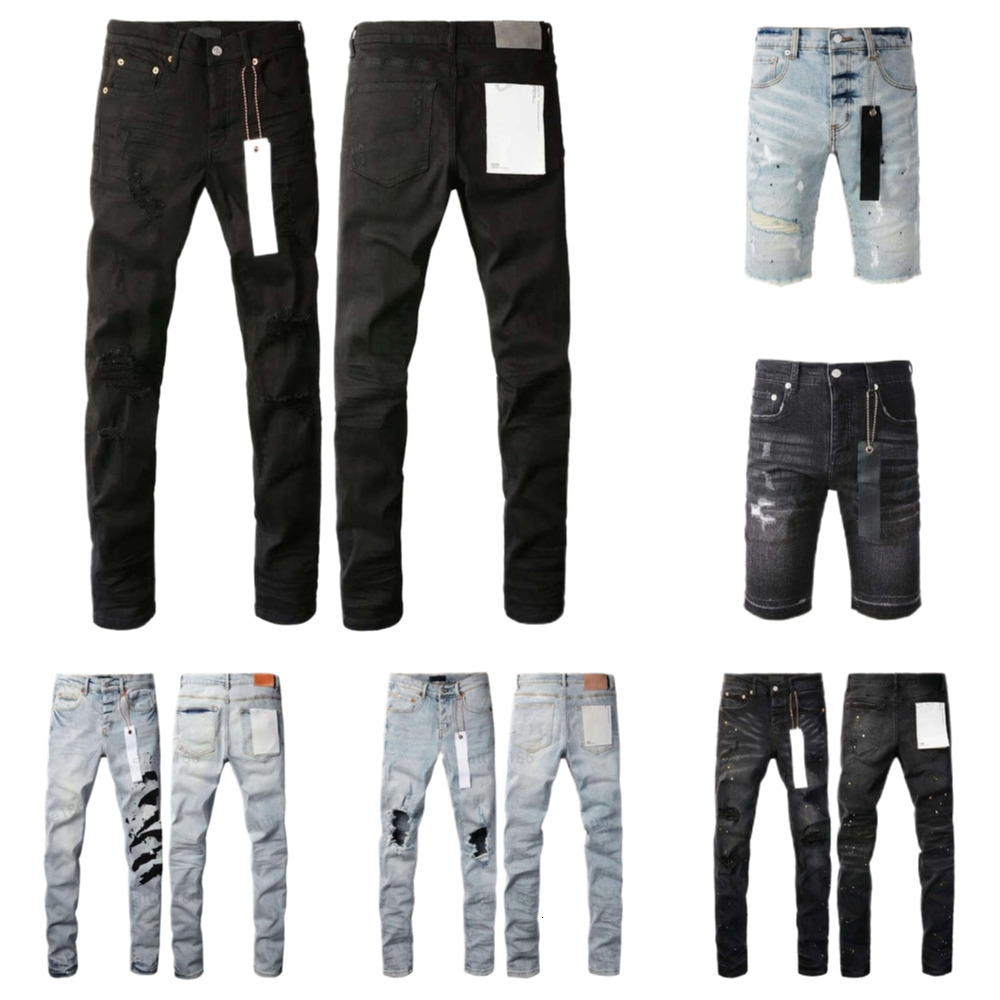 Jean Mens Purples jeans Trousers for mens Denim Designer Jeans Men Black Pants High-end Quality mens designer jean black pencil pants hole casual skinny Jeans zcd