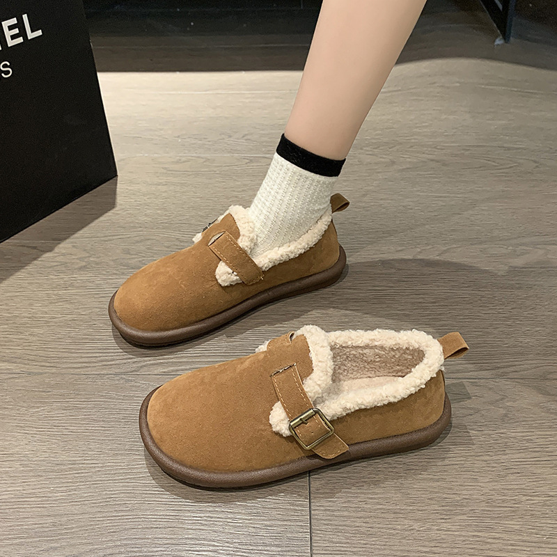 Shoes Plush Women Wear Snow Cotton Autumn And Winter New Vintage Women's Shoes 2025