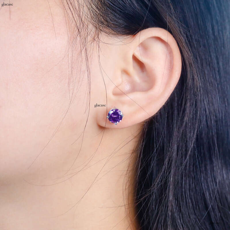 Minimalist Round Dia Zircon Unisex Hip Hop Style Earrings Rap Trendy Ear Jewelry Ins