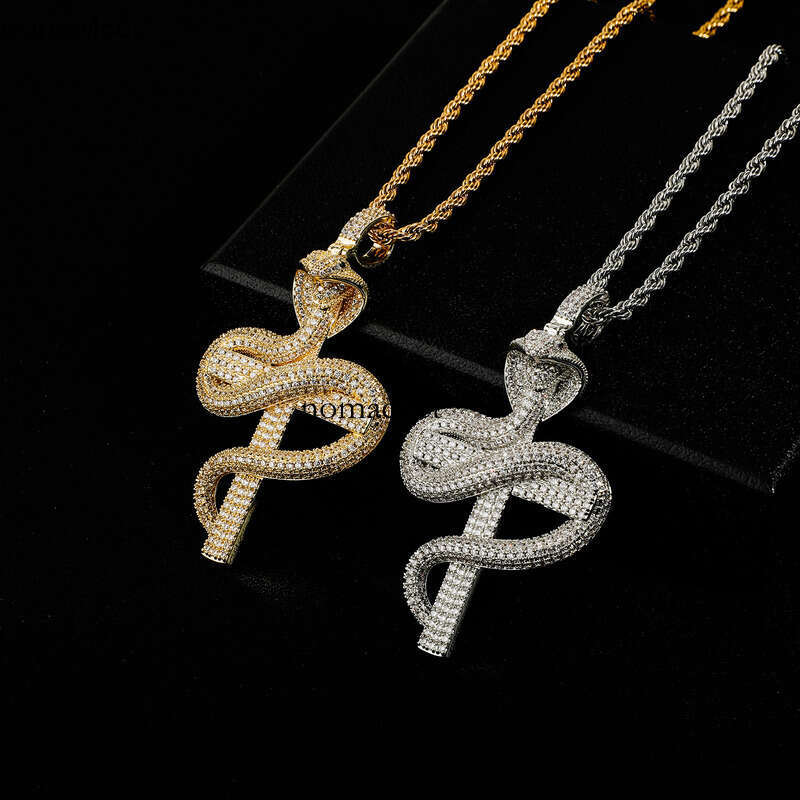 Unique Animal Pendant Simple Metal Texture Cobra Cross Necklace Jewelry