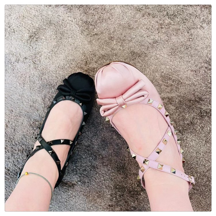 Women's Ballet Shoes 2025 Designer's New Bow Shallow Mouth Single Shoes