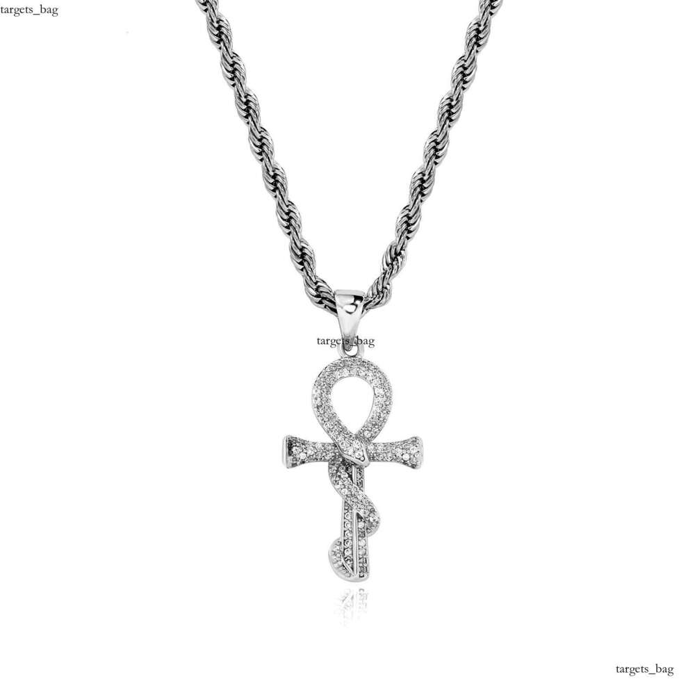 Zodiac Year Gold-Plated Snake Pendant Necklace for Men, Niche Clavicle Chain, Layered Cross with Dia Inlaid Snake, Unique Trendy Style