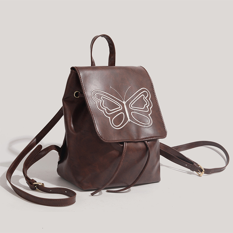 Compact Brown 2025 New Simple Versatile Commuter Backpack for Women ddmymoon