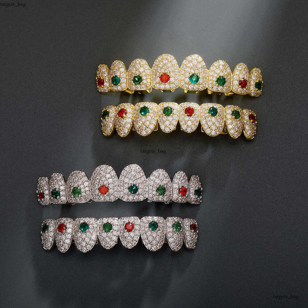 TEMU Brace Hip-Hop Style Full New Colorful Zircon Halloween Christmas Teeth Jewelry