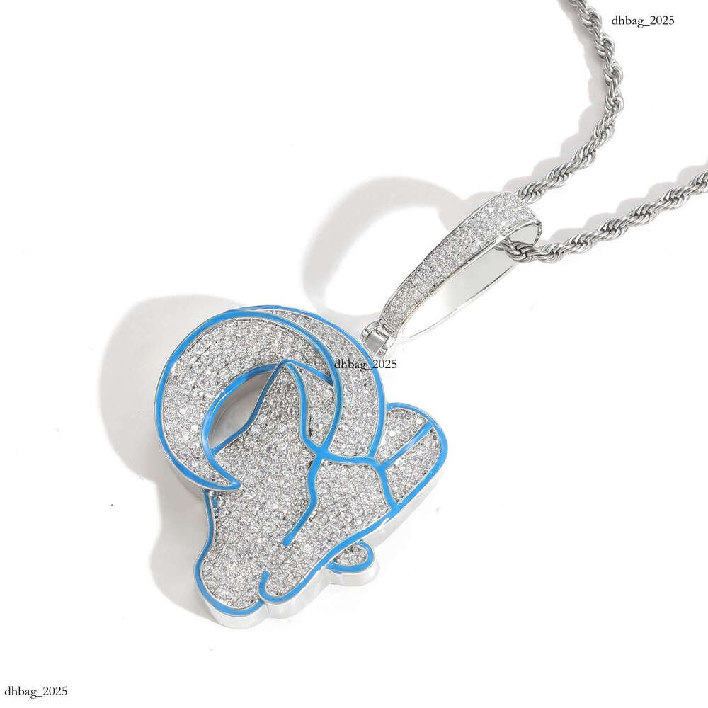 New Goat Pendant Jewelry Micro-Paved Moissanite chain Personality Men's Trendy Animal Necklace Hip-Hop Accessories