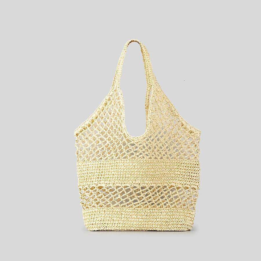 Casual Hollow Straw Women Shoulder Bags Paper Woven Lady Handbags Handmade Summer Beach Large Tote Bag Big Shopper Purses